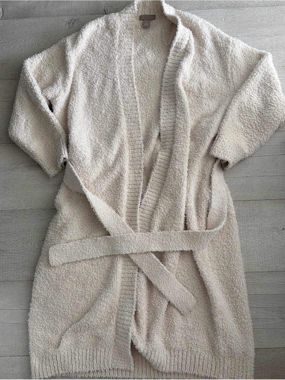 H&M Cozy Cream Sherpa Belted robe